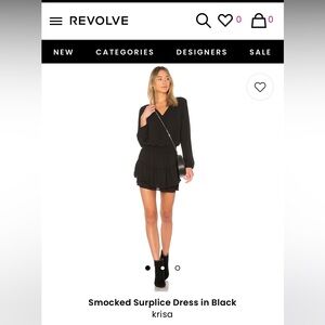 Revolve: Krisa Smocked Surplice dress. Size Medium